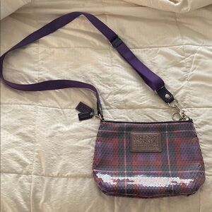 Coach Poppy Purple and Red Crossbody Bag